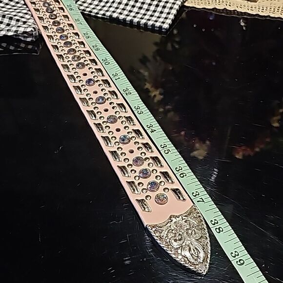 Nacoma ladies pink studded western belt size medium main image 5